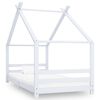 vidaXL Estructura de cama infantil madera maciza pino blanco 90x200 cm