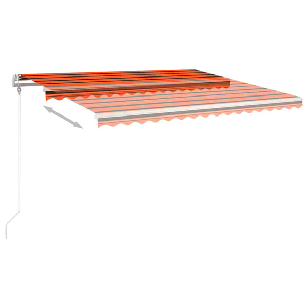 vidaXL Toldo retr&aacute;ctil autom&aacute;tico con postes naranja y marr&oacute;n 4x3,5 m
