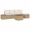 vidaXL Conjunto de sof&aacute;s de jard&iacute;n 6 uds. Beige Polirat&aacute;n