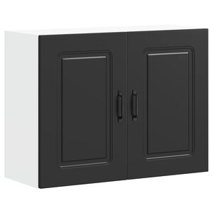 vidaXL Armario de pared para cocina Kalmar madera de ingenier&iacute;a negra