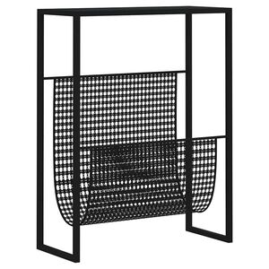 vidaXL Revistero de acero negro 35x15x45 cm