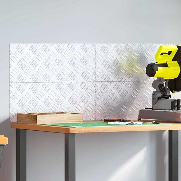 vidaXL Pelda&ntilde;o Rectangular 4 pcs Plateado 50 x 20 cm Aluminio