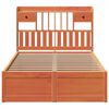 vidaXL Estructura de cama sin colch&oacute;n madera maciza marr&oacute;n 135x190 cm