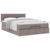 vidaXL Cama otomana con colch&oacute;n tela gris pardo 140x190 cm