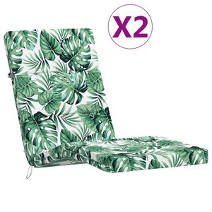 vidaXL Cojines para tumbona 2 uds tela Oxford estampado de hojas