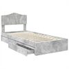 vidaXL Cama con almacenamiento con cabecera Gris Concreto 90 x 200 cm
