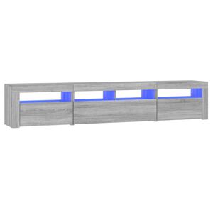 vidaXL Mueble de TV con luces LED gris Sonoma 210x35x40 cm