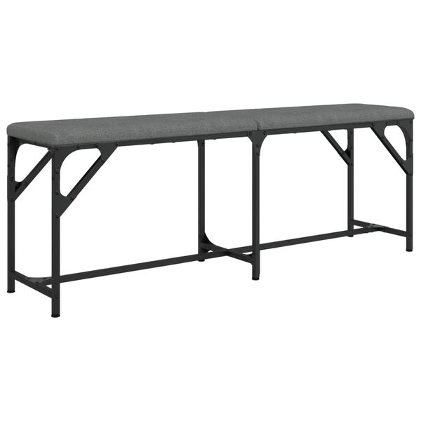 vidaXL Banco de comedor acero y tela gris oscuro 124x32x45 cm