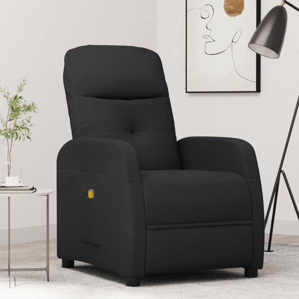 vidaXL Sill&oacute;n de masaje de tela negro