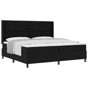 vidaXL Cama tipo Box Spring con coj&iacute;n Manual Negro 200 x 200 cm tela
