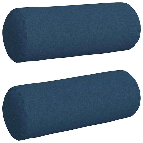 vidaXL Cojines Bolster 2 pcs Azul &Oslash; 25 x 70 cm tela