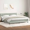 vidaXL Cama box spring con colch&oacute;n y LED terciopelo gris claro 200x220 cm