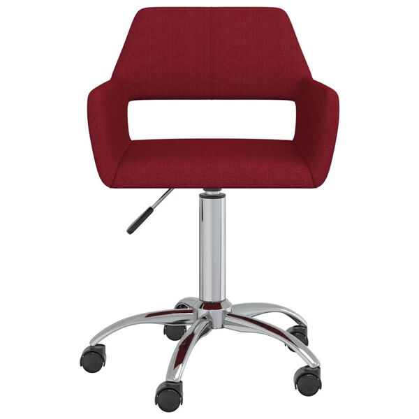 vidaXL Sillas de comedor giratorias 4 unidades tela rojo tinto