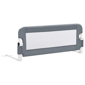 vidaXL Barandilla de seguridad cama de ni&ntilde;o poli&eacute;ster gris 102x42 cm