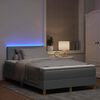 vidaXL Cama Box Spring LED con colch&oacute;n Gris Claro 120 x 190 cm tela