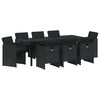 vidaXL Conjunto de Comedor de Jard&iacute;n 9 pcs Negro rat&aacute;n sint&eacute;tico