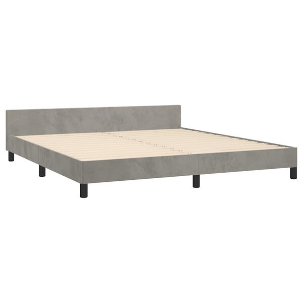 vidaXL Estructura de cama sin colch&oacute;n terciopelo gris claro 180x200 cm