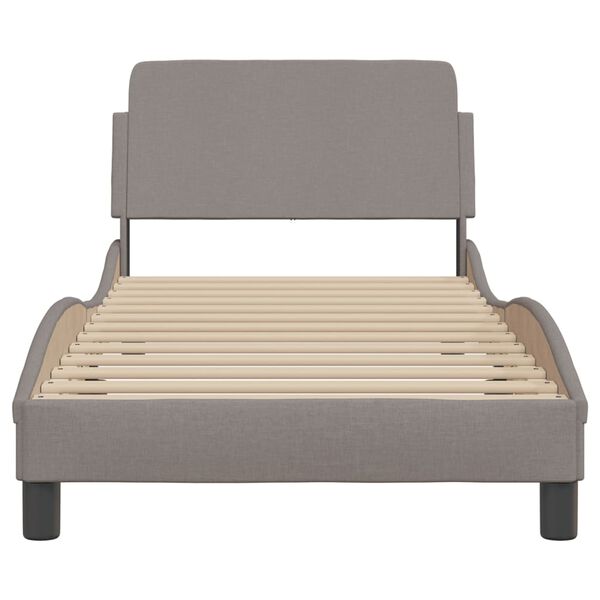 vidaXL Estructura de cama con cabecero Dover tela taupe 80x200cm
