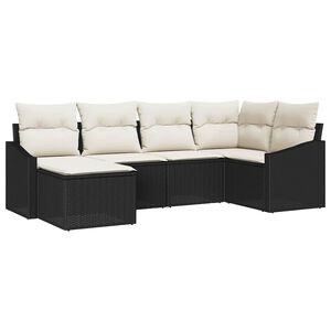 vidaXL Conjunto de Comedor de Jard&iacute;n 6 uds. Negro y crema
