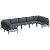 vidaXL Conjunto de sof&aacute;s de jard&iacute;n 7 uds. Negro Acero