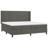 vidaXL Cama box spring colch&oacute;n y LED terciopelo gris oscuro 200x200 cm