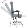 vidaXL Silla de oficina reclinable con masaje de tela gris claro