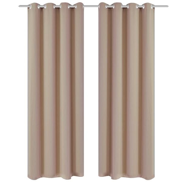 vidaXL Cortinas opacas 2 piezas con ojales de metal 135x175 cm crema