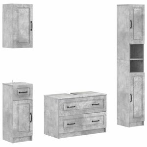 vidaXL Juego de armarios de ba&ntilde;o de 4 piezas UTRECHT Gris Hormig&oacute;n
