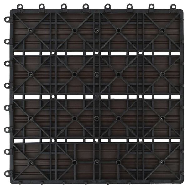 vidaXL Tile de Decking 11 pcs Marr&oacute;n Oscuro 30 x 30 cm WPC