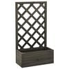 vidaXL Jardinera enrejada de jard&iacute;n madera abeto gris 50x25x90 cm