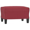 vidaXL Sill&oacute;n con taburete cuero sint&eacute;tico rojo tinto 60 cm