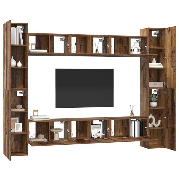 vidaXL Conjunto de mueble de TV 10 pcs Madera envejecida