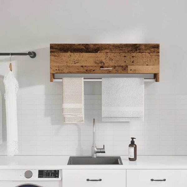 vidaXL Armario de madera contrachapada envejecida 100x32,5x35 cm