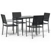 vidaXL Juego de comedor para jard&iacute;n 5 piezas rat&aacute;n sint&eacute;tico y acero