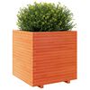 vidaXL Jardinera madera maciza de pino marr&oacute;n cera 70x70x72,5 cm