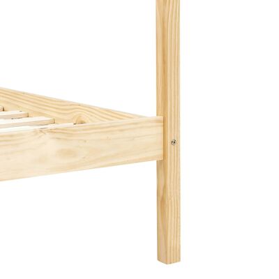 vidaXL Estructura de cama con dosel madera maciza pino 90x200 cm