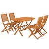 vidaXL Juego de comedor de jard&iacute;n 5 piezas madera maciza de acacia