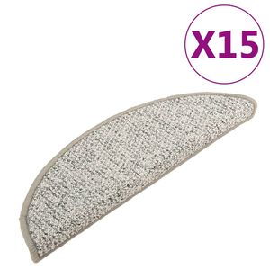vidaXL Alfombras de pelda&ntilde;os de escalera 15 uds gris claro 56x17x3 cm