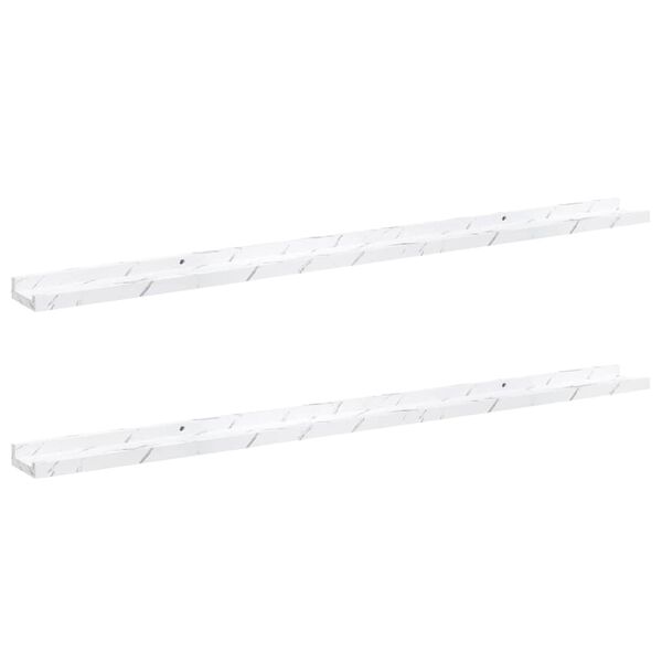 vidaXL Estante de pared con estante 2 pcs M&aacute;rmol 115 x 9 x 3 cm