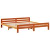 vidaXL Cama sin colch&oacute;n madera maciza de pino marr&oacute;n cera 180x200 cm
