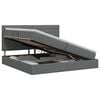 vidaXL Cama con almacenamiento y colch&oacute;n Gris oscuro 200 x 200 cm tela