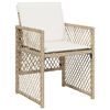 vidaXL Set comedor de jard&iacute;n 17 pzas con cojines rat&aacute;n sint&eacute;tico beige