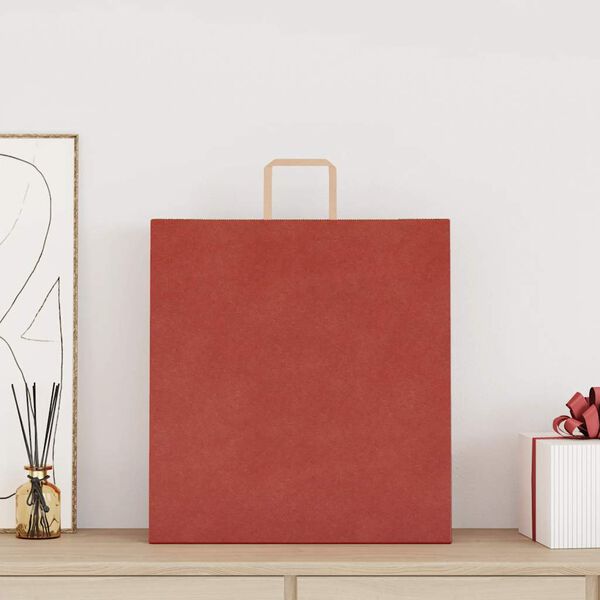 vidaXL Bolsas de papel con asas 250 uds rojo 45x17x48 cm