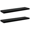 vidaXL Estantes flotantes pared 2 uds MDF negro brillo 90x23,5x3,8 cm