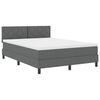 vidaXL Cama tipo Box Spring con cabecera Gris oscuro 140 x 190 cm tela