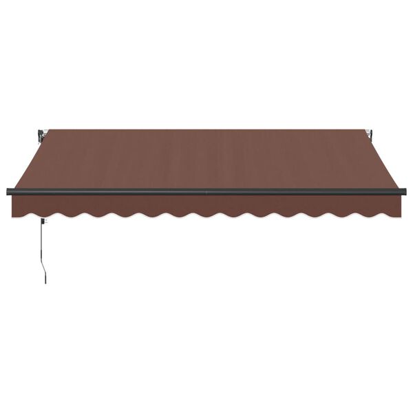 vidaXL Toldo retr&aacute;ctil autom&aacute;tico con LEDs marr&oacute;n 350x250 cm