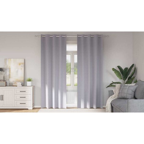 vidaXL Cortinas Opacas con Anillas 2 pcs Gris Metalizado 245 x 140 cm