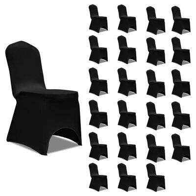 vidaXL Funda de silla elástica 24 unidades negro
