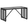 vidaXL Mesa de exterior Negro 80 x 40 x 40 cm Rattan PE y Cristal