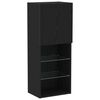 vidaXL Conjunto de mueble de TV Roble Negro 40,5 x 30 x 102 cm